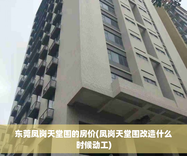 东莞凤岗天堂围的房价(凤岗天堂围改造什么时候动工)