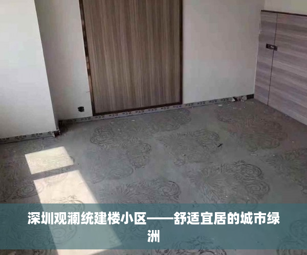 深圳观澜统建楼小区——舒适宜居的城市绿洲