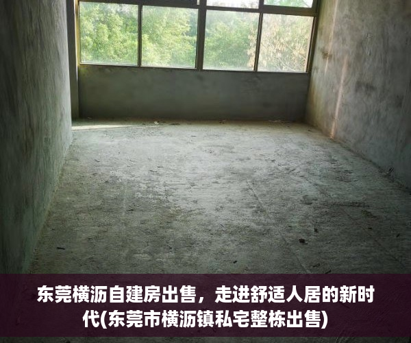 东莞横沥自建房出售，走进舒适人居的新时代(东莞市横沥镇私宅整栋出售)