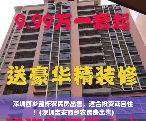 深圳西乡整栋农民房出售，适合投资或自住！(深圳宝安西乡农民房出售)