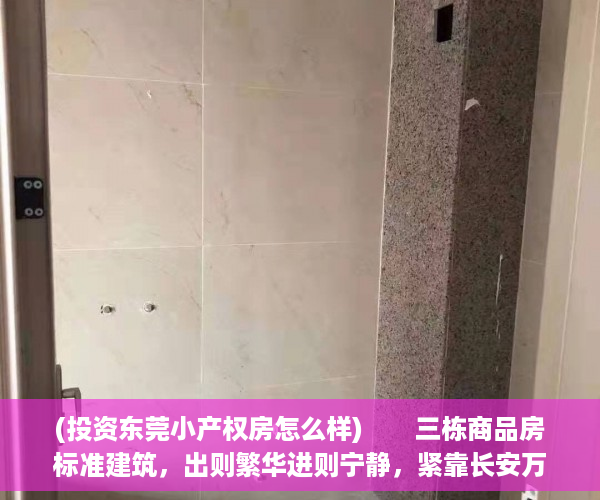 (投资东莞小产权房怎么样)　　三栋商品房标准建筑，出则繁华进则宁静，紧靠长安万科中心CBD中央